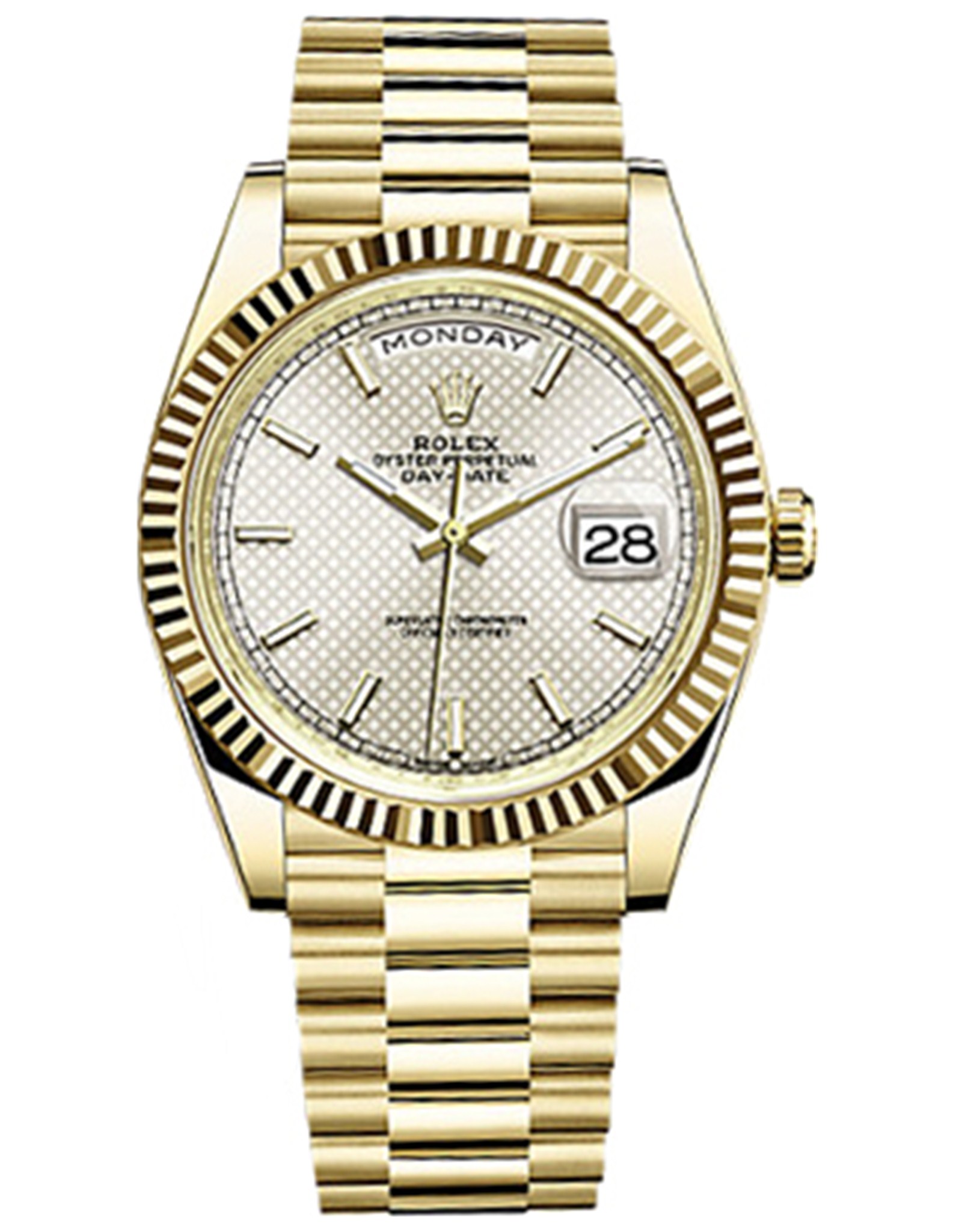 Replica Rolex Day Date Silver Dial Solid Gold Watch 228238 40MM - 2023 ...
