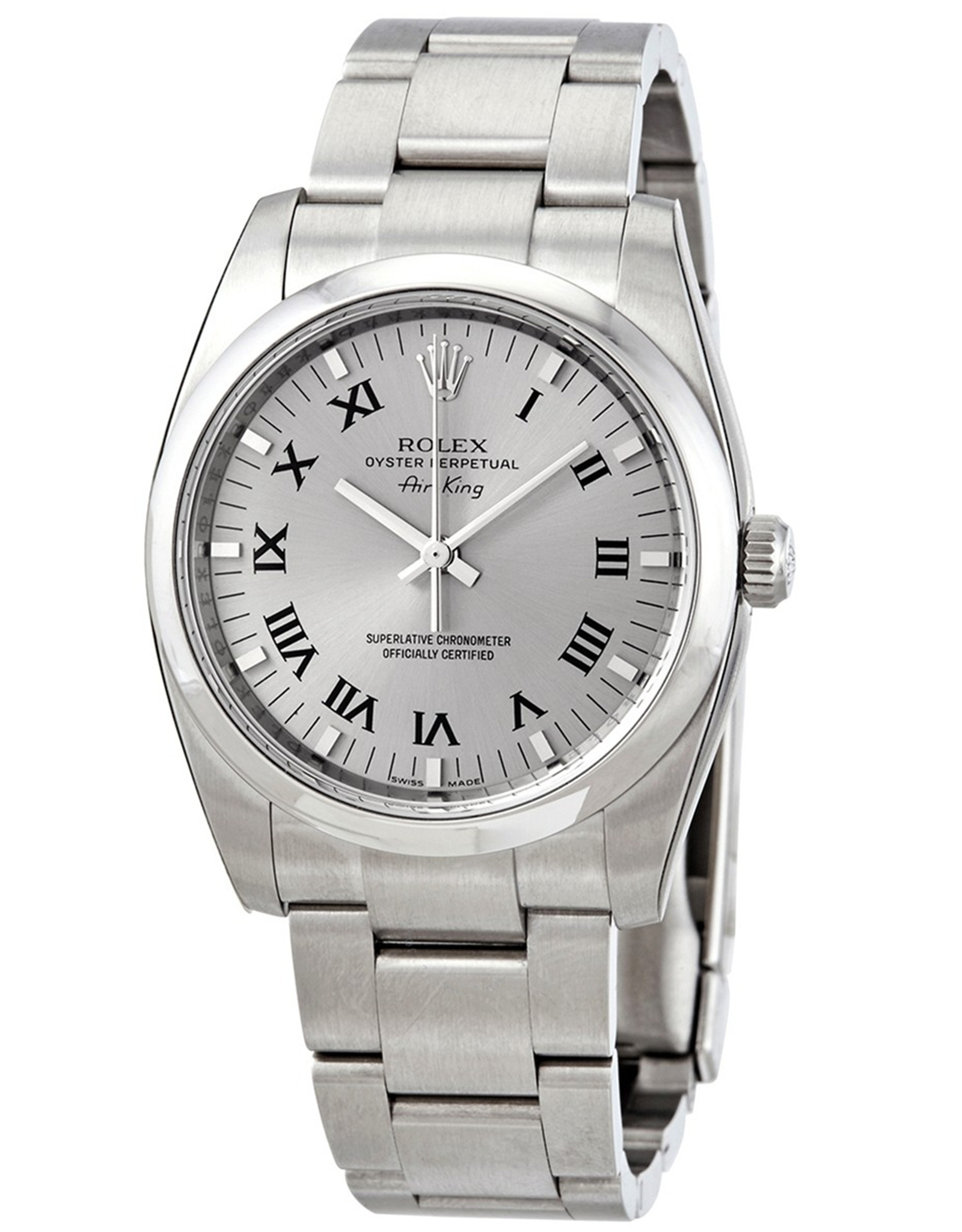 Replica Rolex Air-King Grey Dial Stainless Steel Bracelet Automatic Men ...