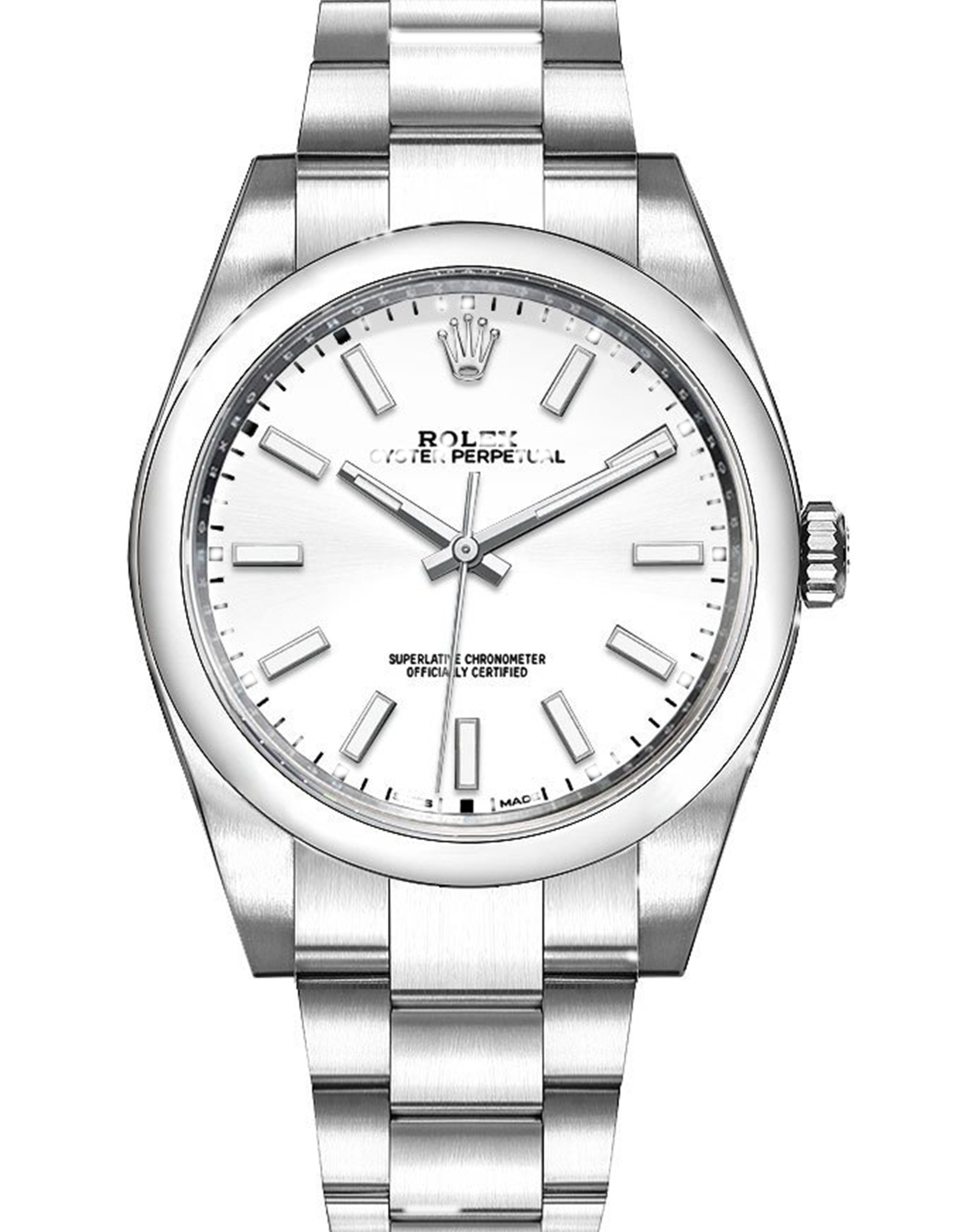 Replica Rolex Oyster Perpetual White Dial Oystersteel Stainless Steel ...